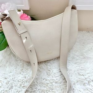 NEW Mina Baie Khloe Leather Shoulder Bag in Bone Ivory Cream NWOT